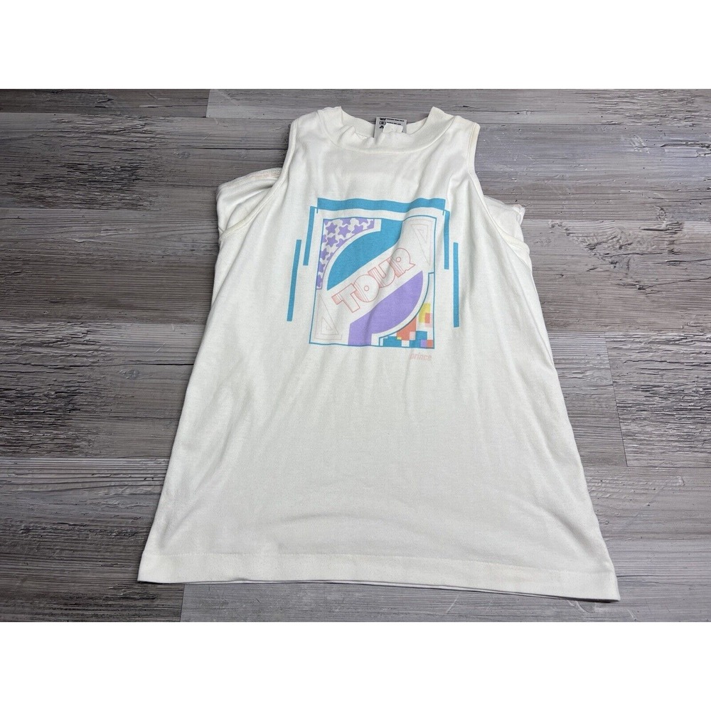 Vintage Prince Tennis Graphic T-Shirt Sleeveless Tank Preppy Tour Pastel Size S